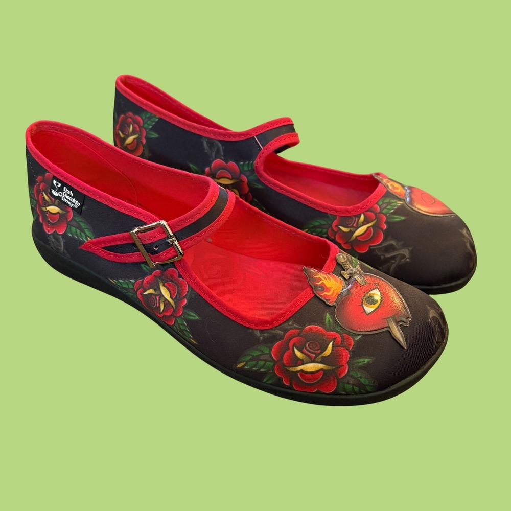 Hot Chocolate Design Dark Chocolitas Heart Women Whimsygoth Heart Mary Jane